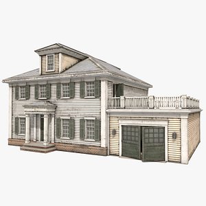 3D american house colonial style