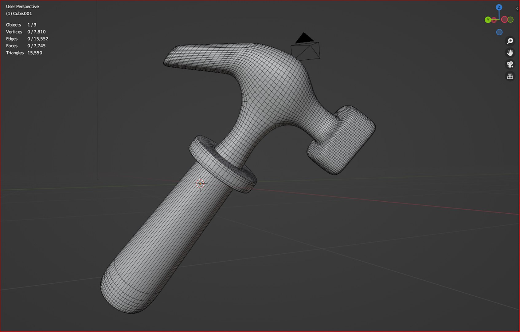 3D rendering of hammer hand tool on white background. 3D rendering