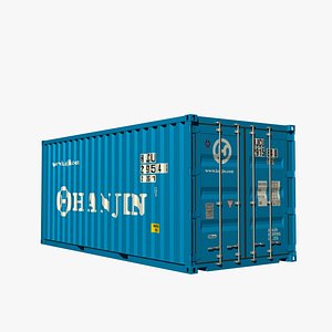 20ft box container 3d model