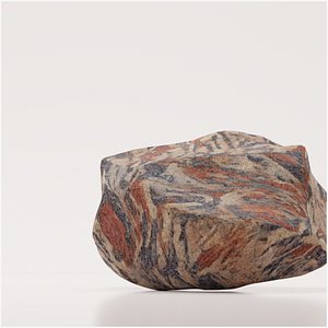 Smooth Natural Layered River Stone 3D model