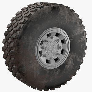 3D tire dirt truck model