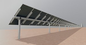 3D Low Poly Single Row Tracker System Pack model