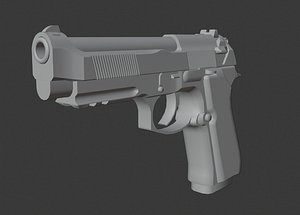 3D model Beretta 38a Game Ready Lowpoly 3D Model - PBR metal Rough VR / AR  / low-poly