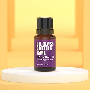 amber glass bottle oil 3D model