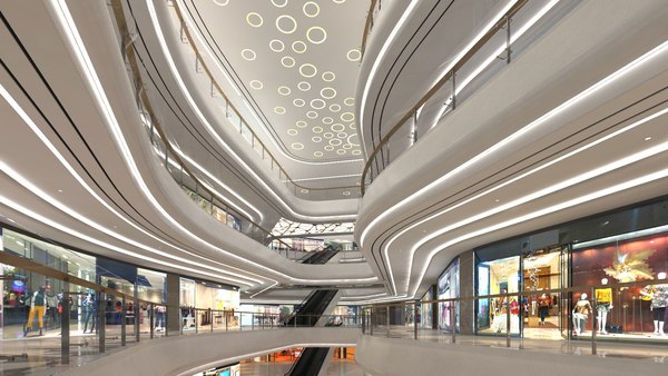 shopping mall interior render