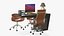 3D Office Chair Desktop Computer