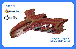 Spaceship Dragon Type 1 Se1 Sc1 PJ1 Red