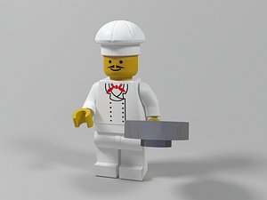 restaurant lego character 3d model
