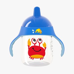 Blue Spout Cup with Handles