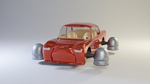 3D Rocket-powered car model
