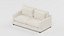 Ivory Two Seat Sofa with Box Arms