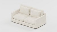 Ivory Two Seat Sofa with Box Arms