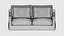 Ivory Two Seat Sofa with Box Arms