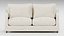 Ivory Two Seat Sofa with Box Arms