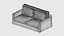 Ivory Two Seat Sofa with Box Arms