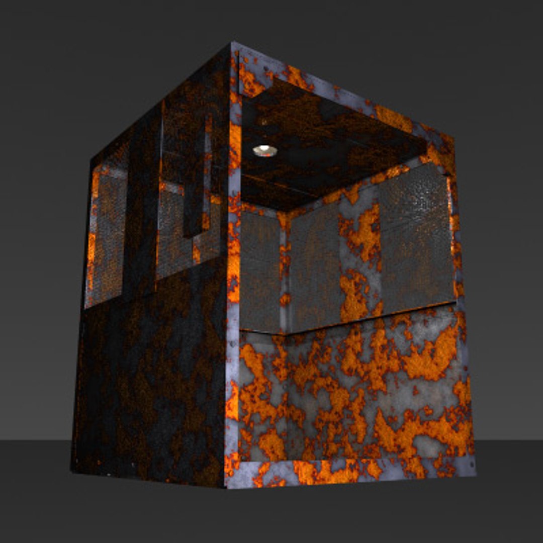 Rust Old Factory Elevator 3d Model