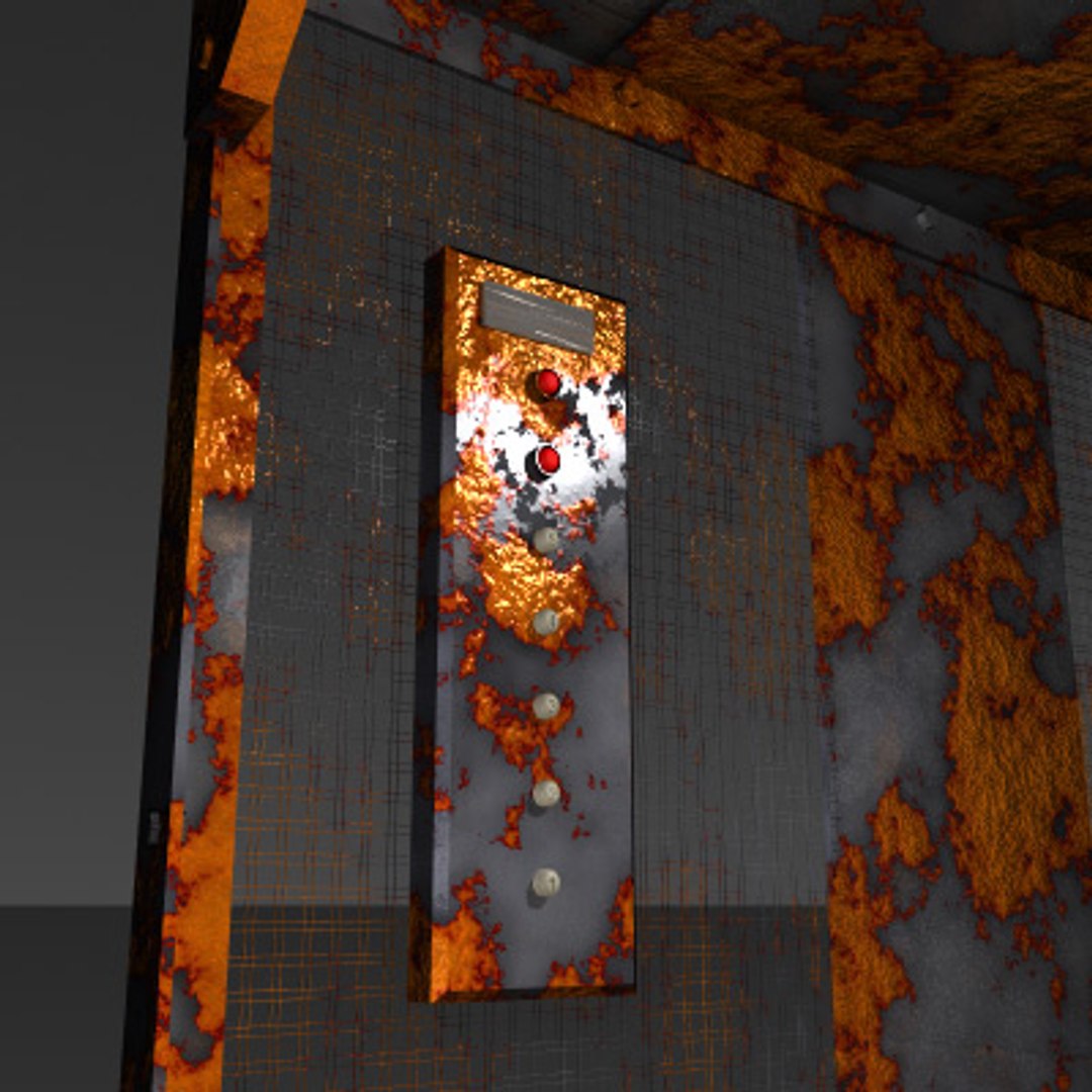 Rust Old Factory Elevator 3d Model
