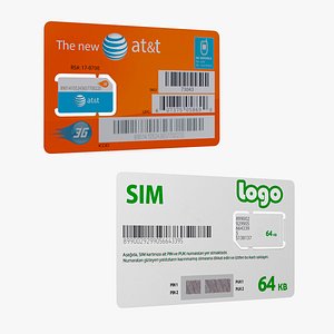 Sim Cards Collection 3D model