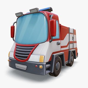Stylized Fire Truck Rigged model