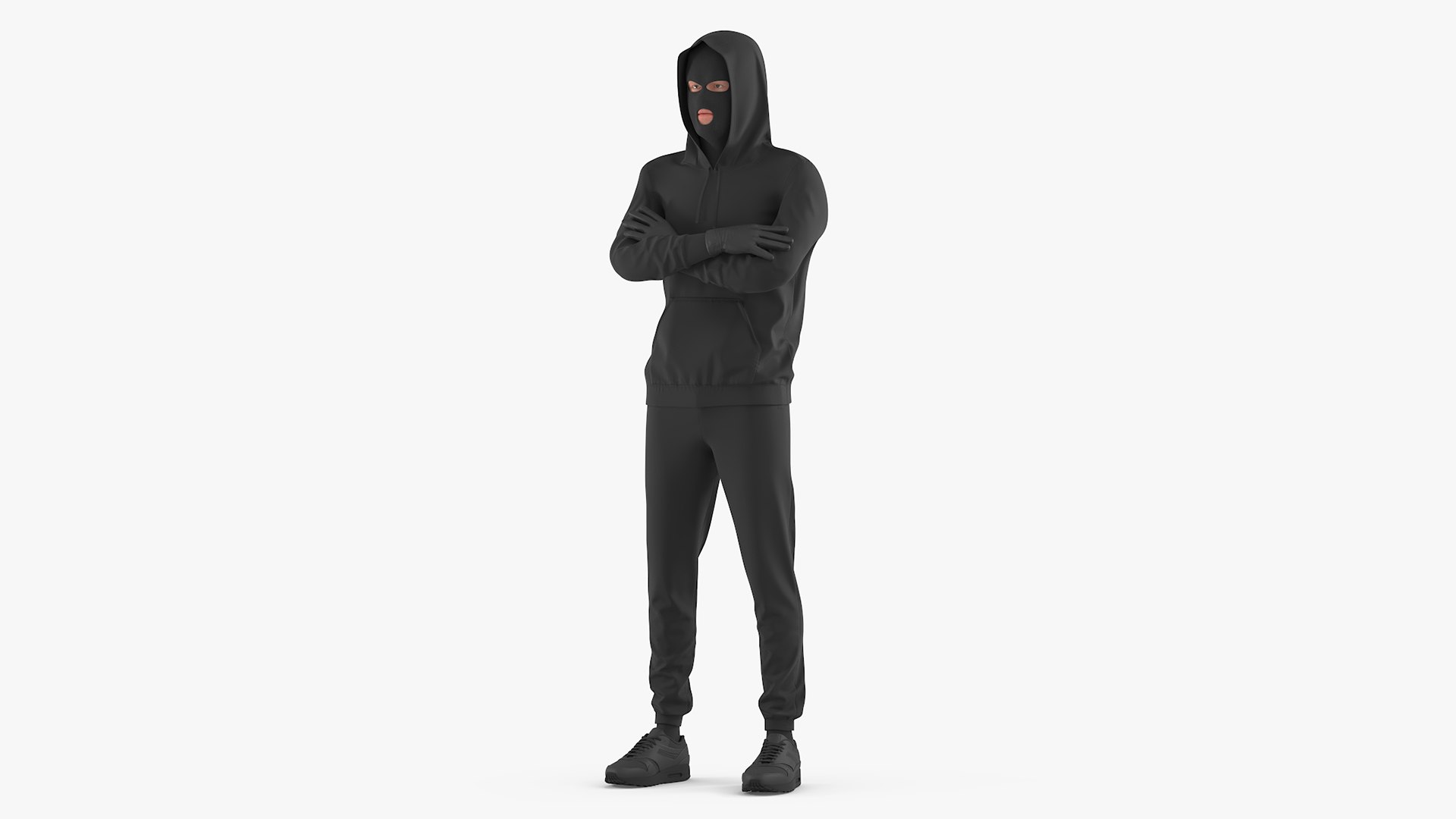 Masked Burglar Character Standing Pose 3D model preview
