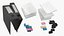 Office Document Stack with Ring Binders Black