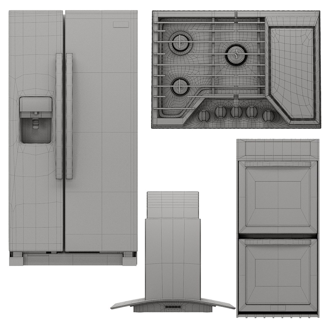 Whirlpool Kitchen Appliances Set 3d Model Turbosquid 1862353 9195