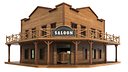 Detailed Saloon Western Building