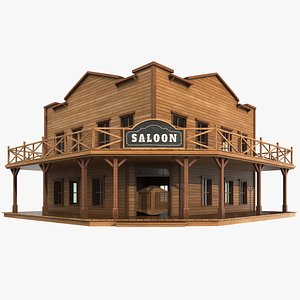 3D Detailed Saloon Western Building