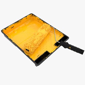 paint tray roller brush 3d 3ds