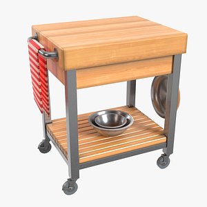 kitchen cutting block cart 3D