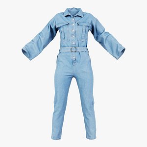 Belted Jeans Salopet Remastered 3D model