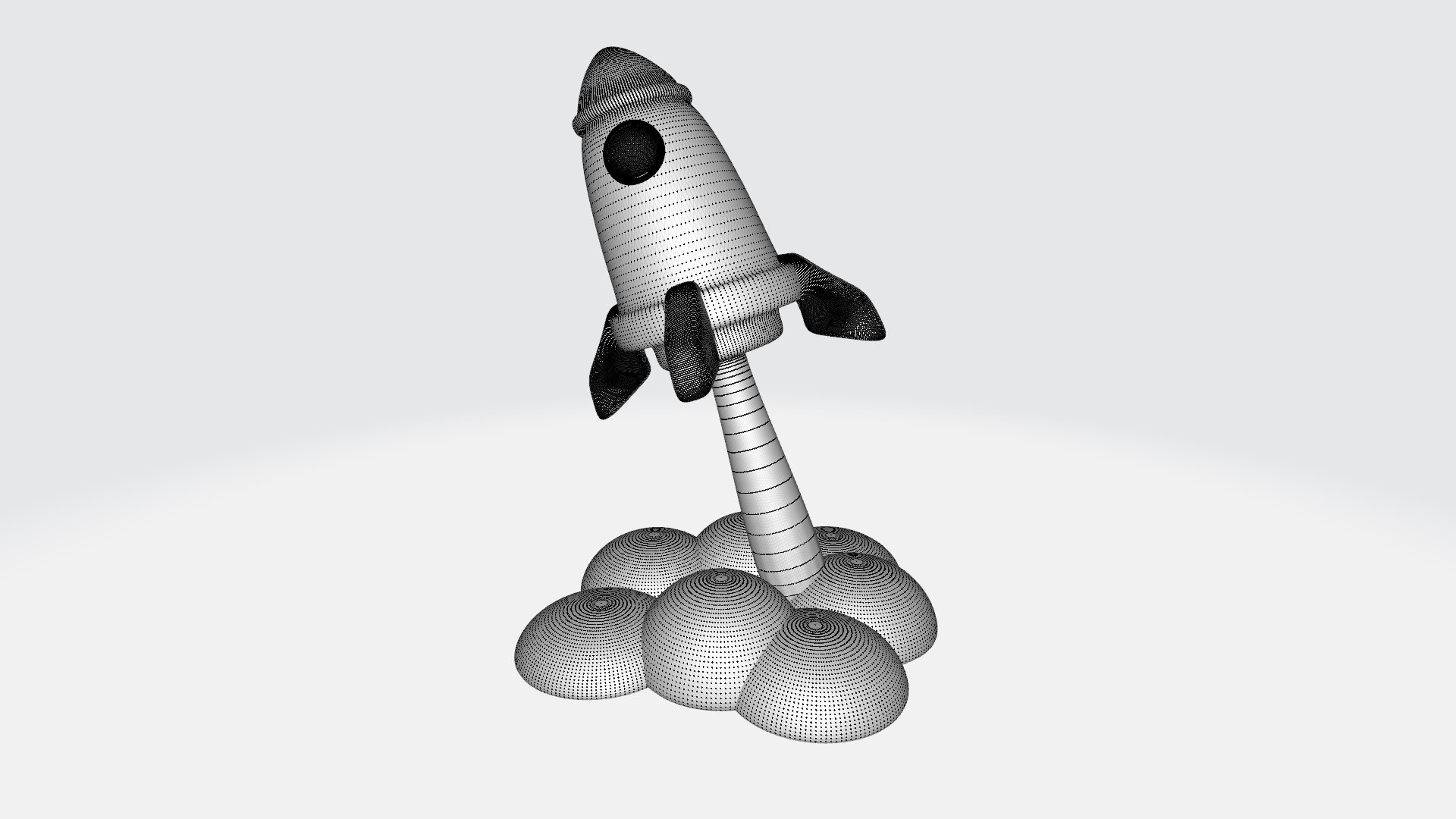 Space Rocket With Clouds 3D Model - TurboSquid 2318071
