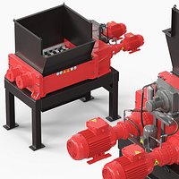 Heavy Duty Machinery Metal Shredder Red