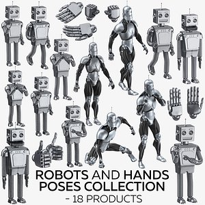 robots hands poses - 3D model