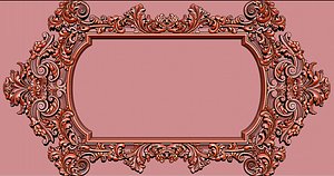 Mirror classical carved frame Reliefs for cnc routers - K3