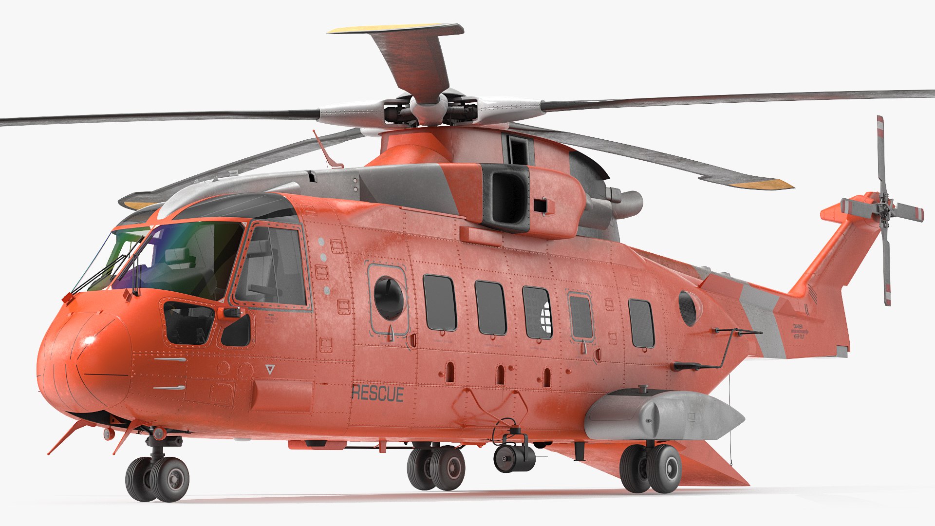 Search and Rescue Helicopter Rigged 3D model preview