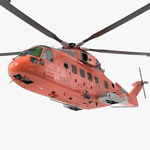 3D search rescue helicopter rigged