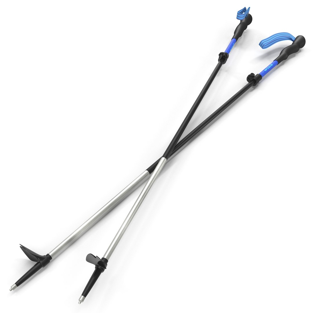 Hiking Poles Wind 3D model preview
