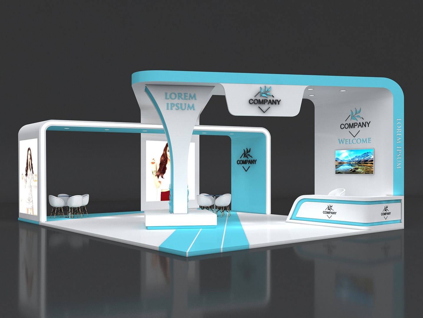 3D Booth Exhibit Stand - TurboSquid 1606574