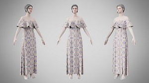 3D model Dress 18 Whimsical Loop Mosaic