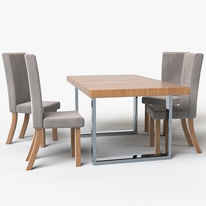 3D Modern Table and Chair 3D Model model