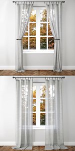 3D belgian linen curtains 2 model