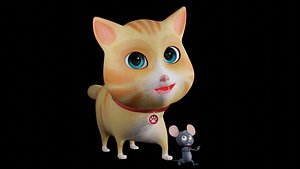 3D Cartoon Cat - RIGGED