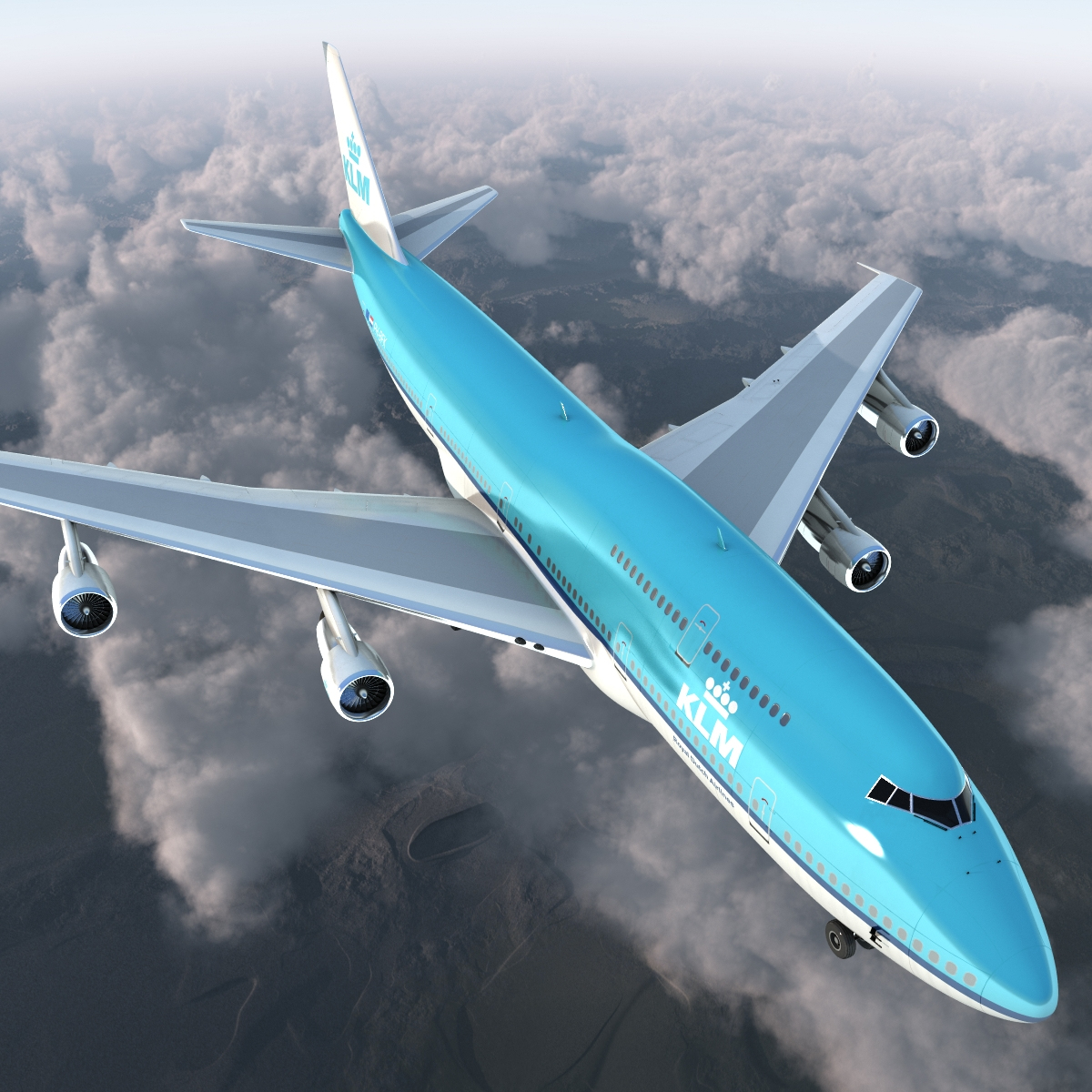 boeing 747 300 klm 3d model