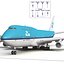 Boeing 747-300 KLM Rigged 3D Model