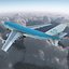 Boeing 747-300 KLM Rigged 3D Model