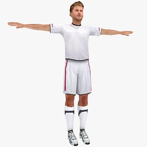 Soccer player - low poly and rigged