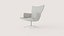 Sillón giratorio con pedestal tapizado de respaldo alto