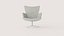 Sillón giratorio con pedestal tapizado de respaldo alto