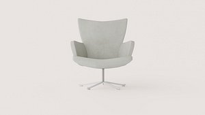 High-Back Upholstered Swivel Pedestal Armchair
